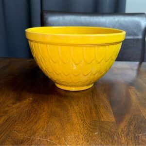Yellow Fish Scale McCoy Mixing Bowl 8” Vintage